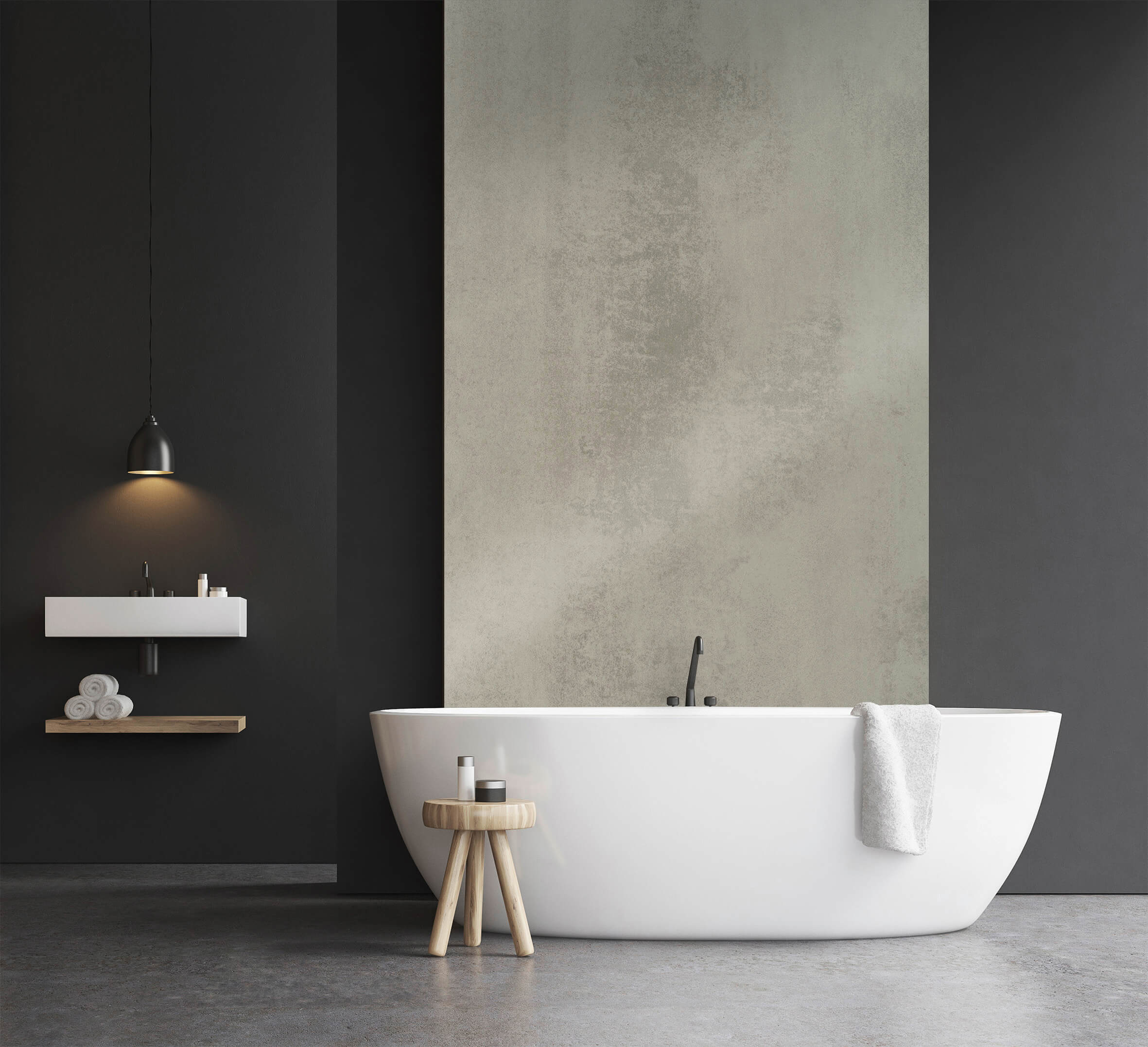 Duschrückwand - Beton grau (250x100cm)-2