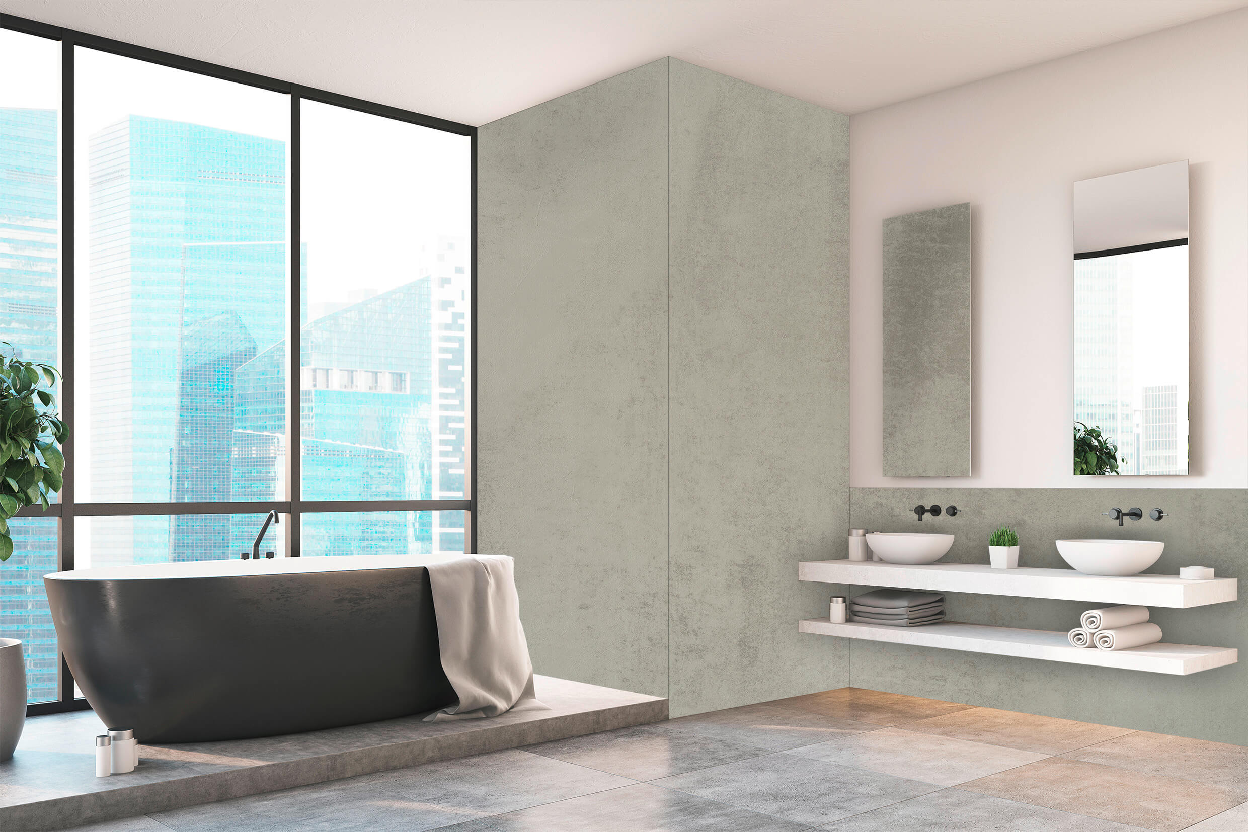 Duschrückwand - Beton grau (250x100cm)-3