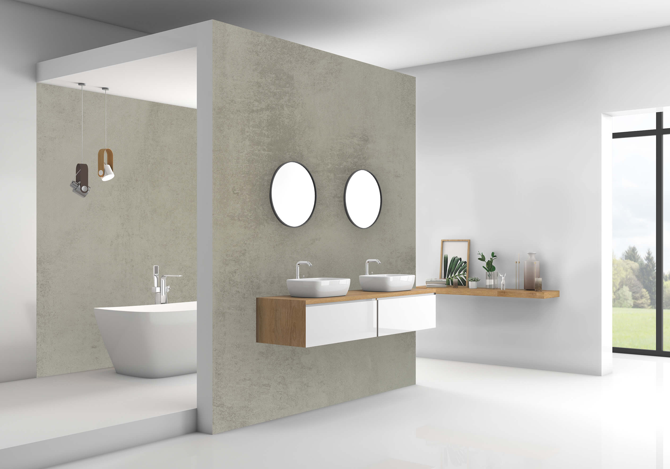 Duschrückwand - Beton grau (250x100cm)-4