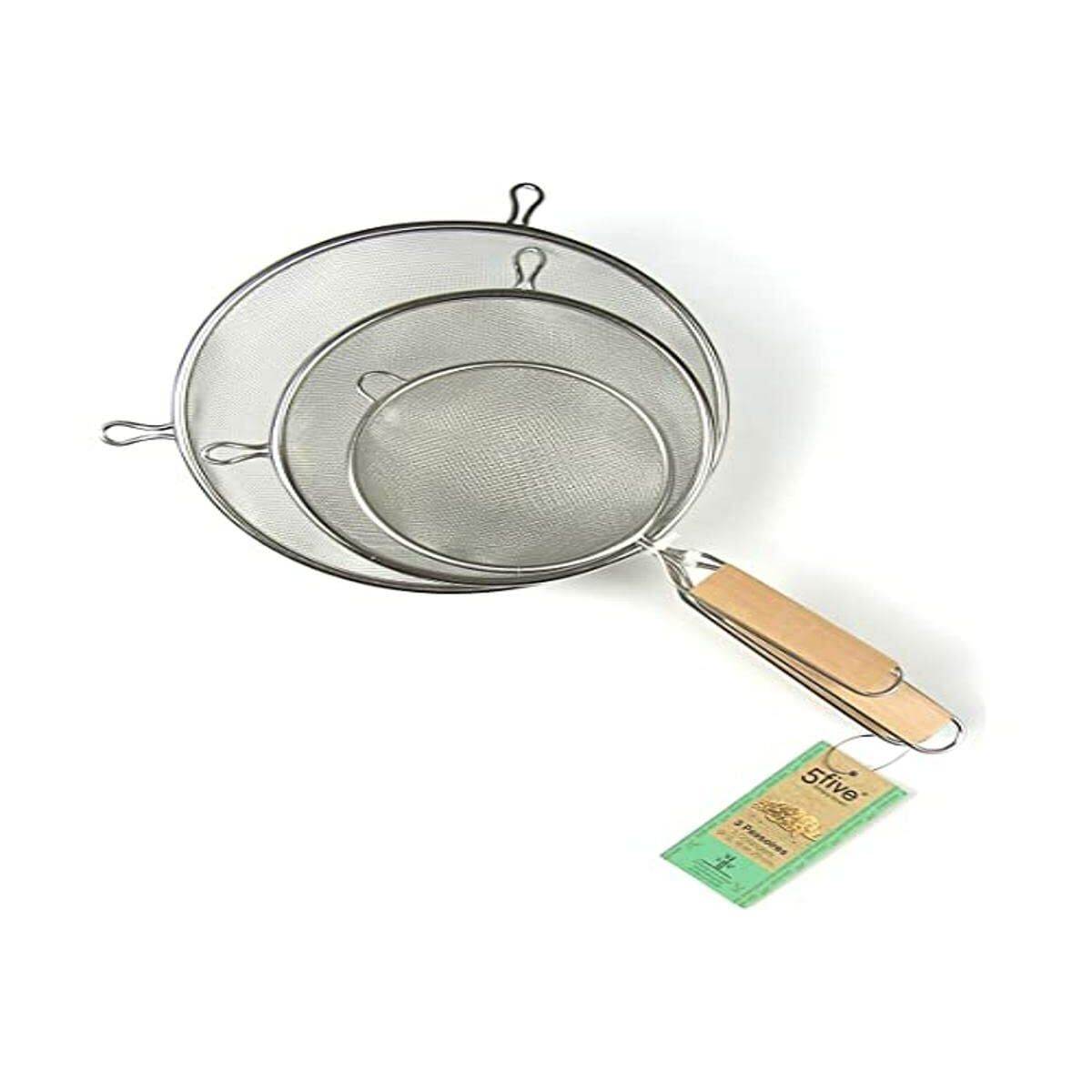 Set of Sieves Secret de Gourmet Wood Stainless steel (3 Pieces)-1