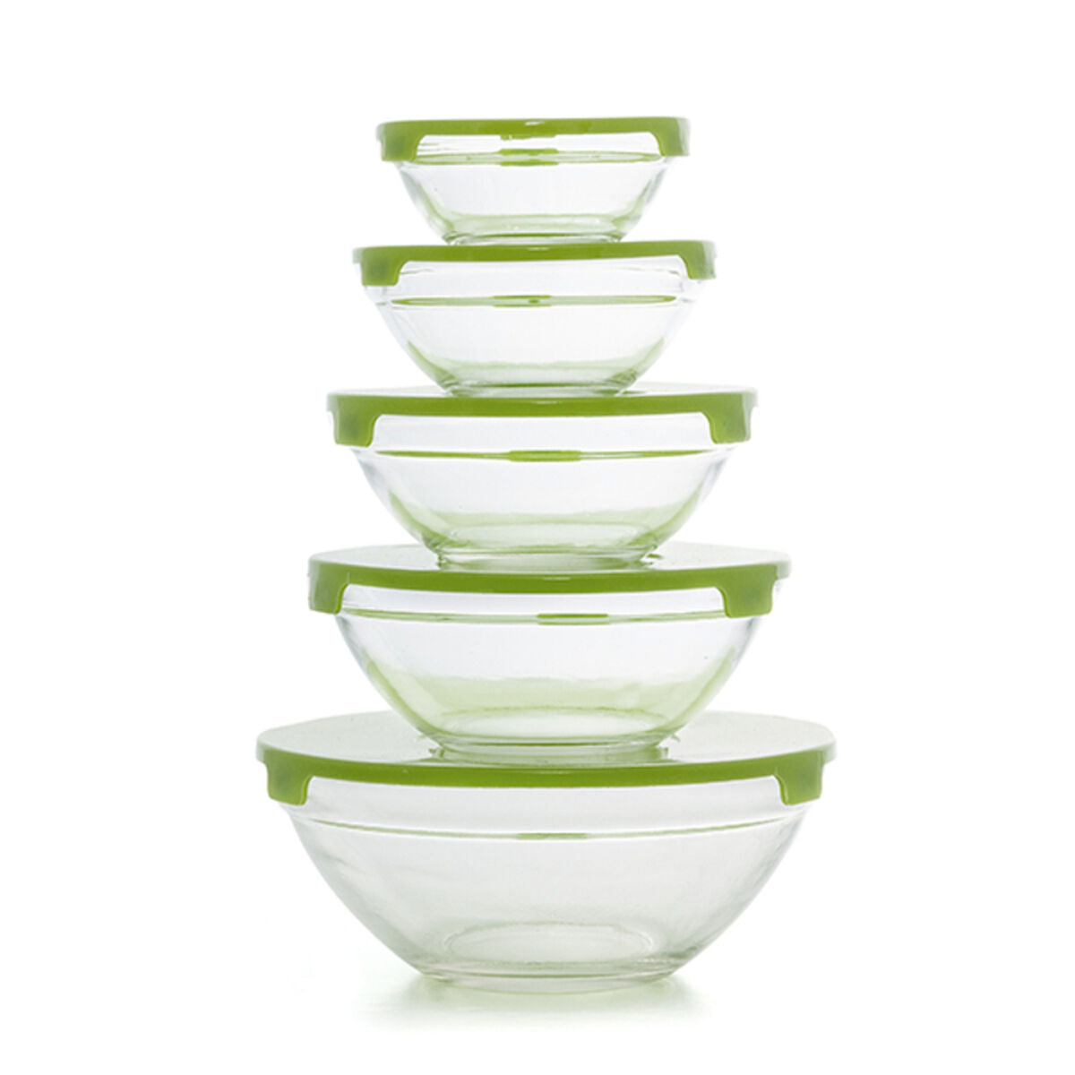 Set of 5 lunch boxes Glass EH Blue Transparent-4
