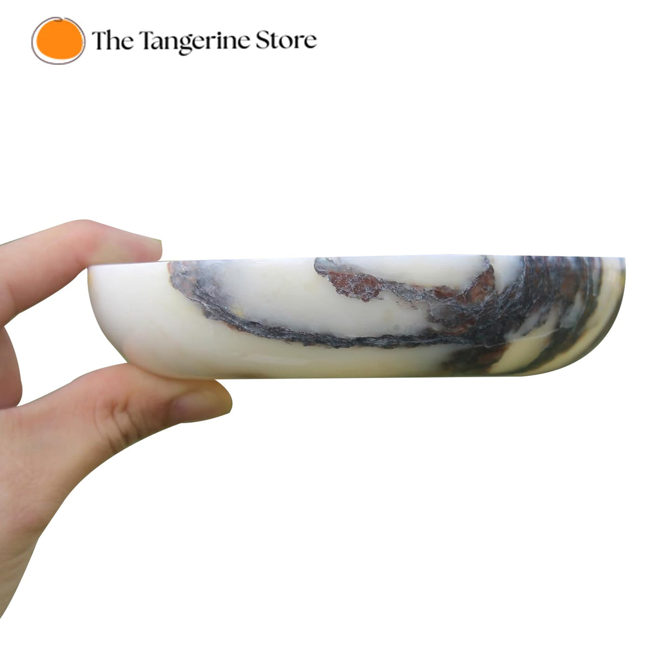 Set of 2 White and Grey Marble Soap/Jewellery Dishes-2