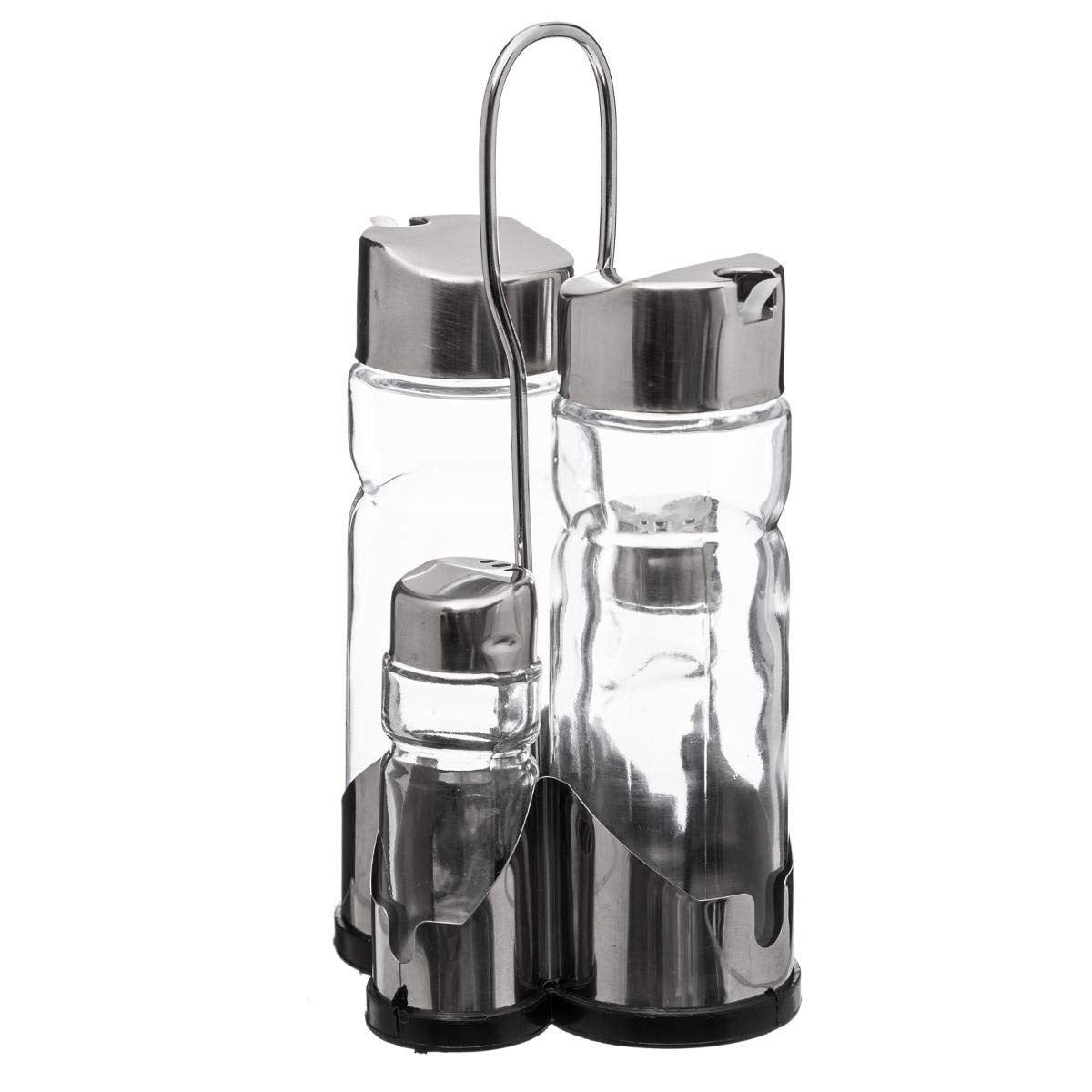 Salt Shaker with Lid Secret de Gourmet Multicolour Transparent Glass Stainless steel-0