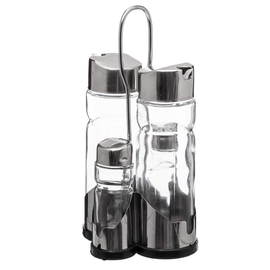 Salt Shaker with Lid Secret de Gourmet Multicolour Transparent Glass Stainless steel-0