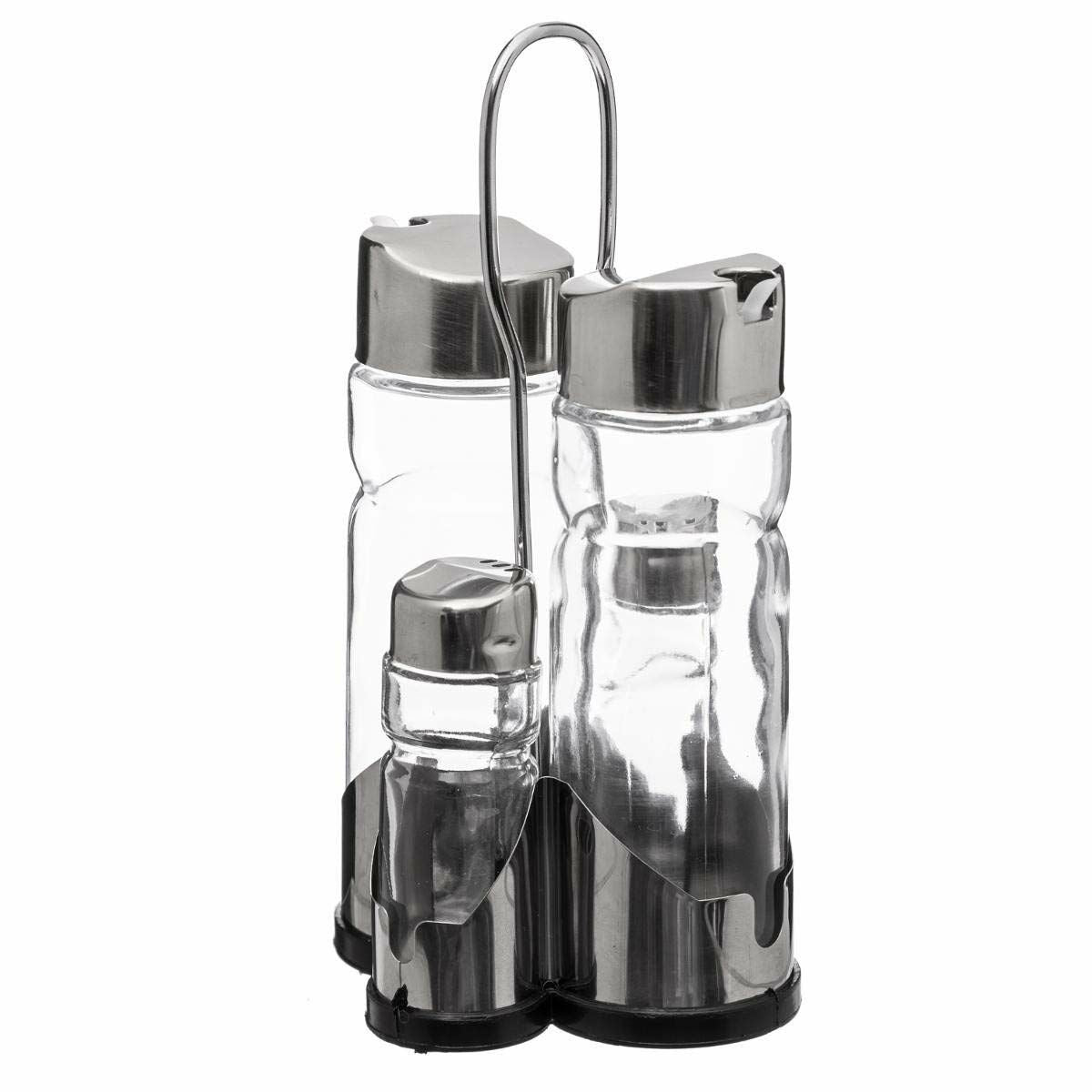 Salt Shaker with Lid Secret de Gourmet Multicolour Transparent Glass Stainless steel-4