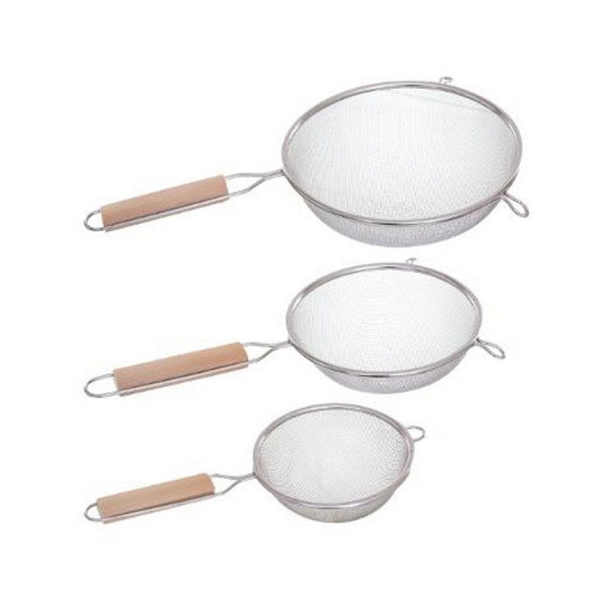 Set of Sieves Secret de Gourmet Wood Stainless steel (3 Pieces)-0