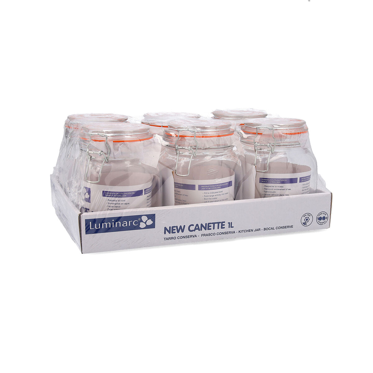 Glass Jar Quid New Canette Transparent Glass (1L) (Pack 6x)-2
