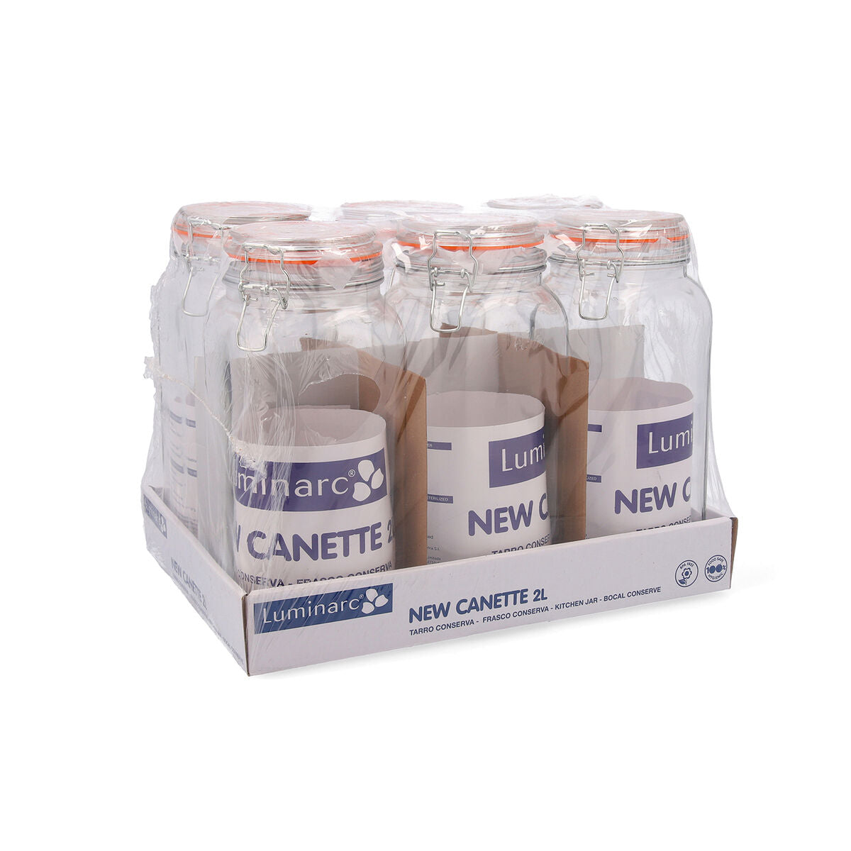Glass Jar Quid New Canette Transparent Glass 2 L (Pack 6x)-2