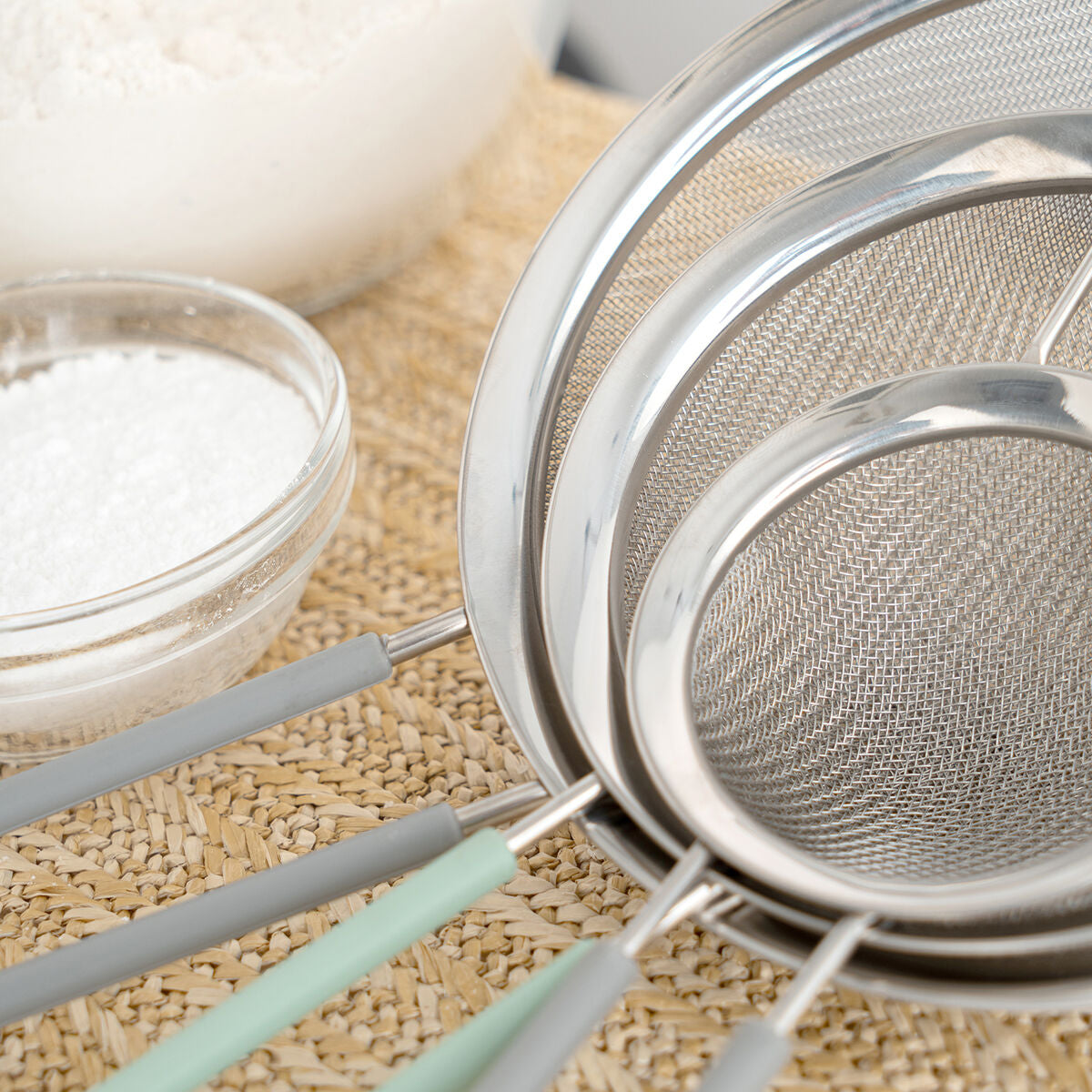 Set of Sieves Quid Ozon Metal 16 cm 12 cm 8 cm 3 Units-4
