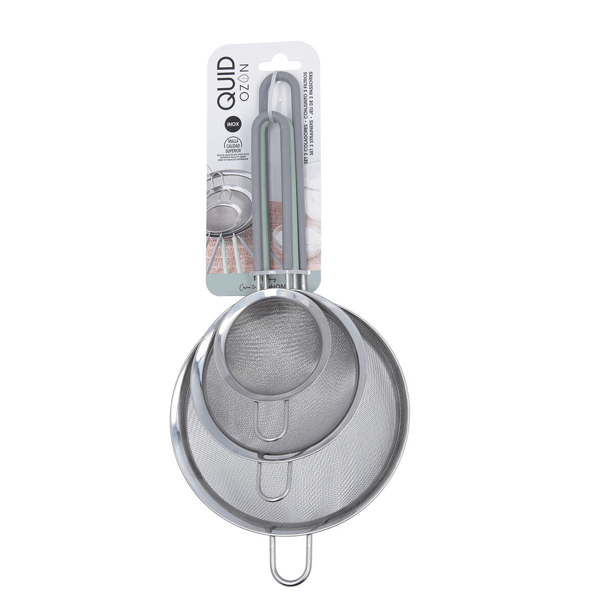 Set of Sieves Quid Ozon Metal 16 cm 12 cm 8 cm 3 Units-3