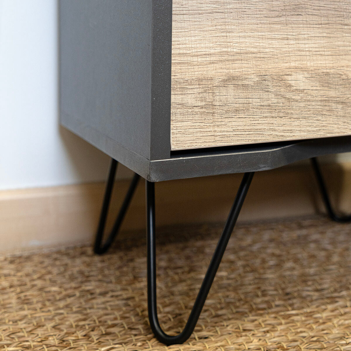 Nightstand Vinthera Moa Brown Grey 40 x 49,5 x 30 cm-2