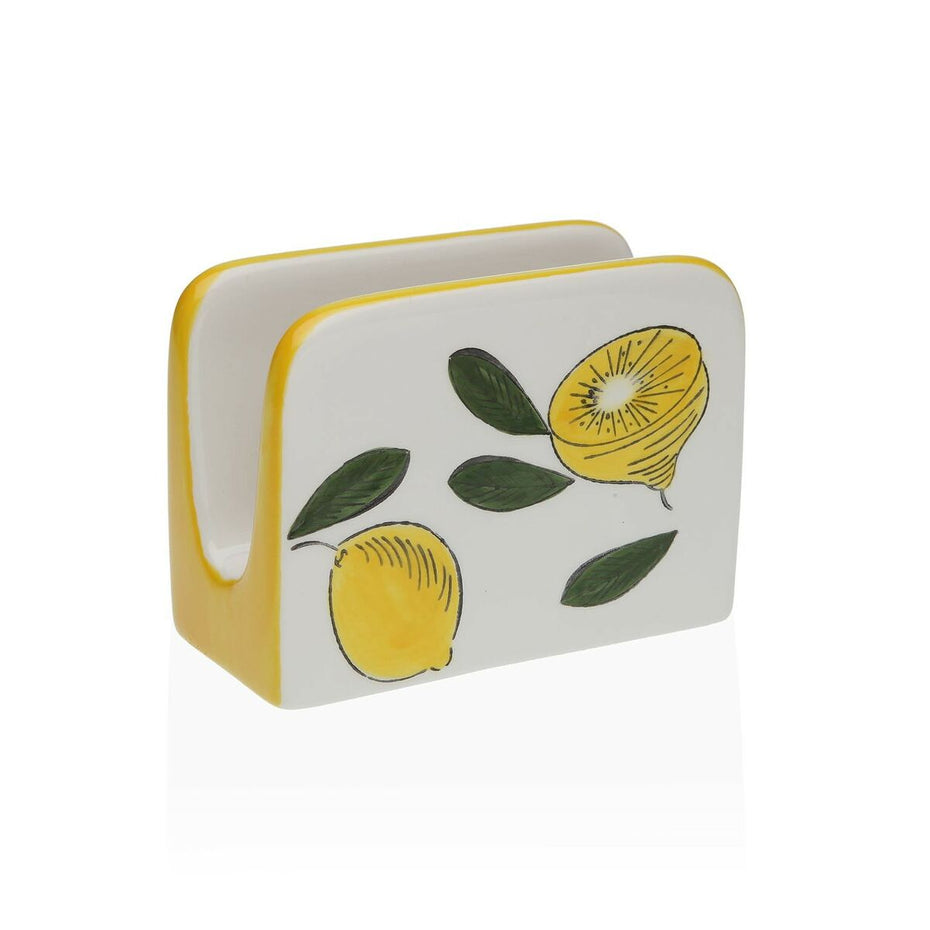 Napkin holder Versa Ceramic 5 x 8 x 11 cm Lemon-0