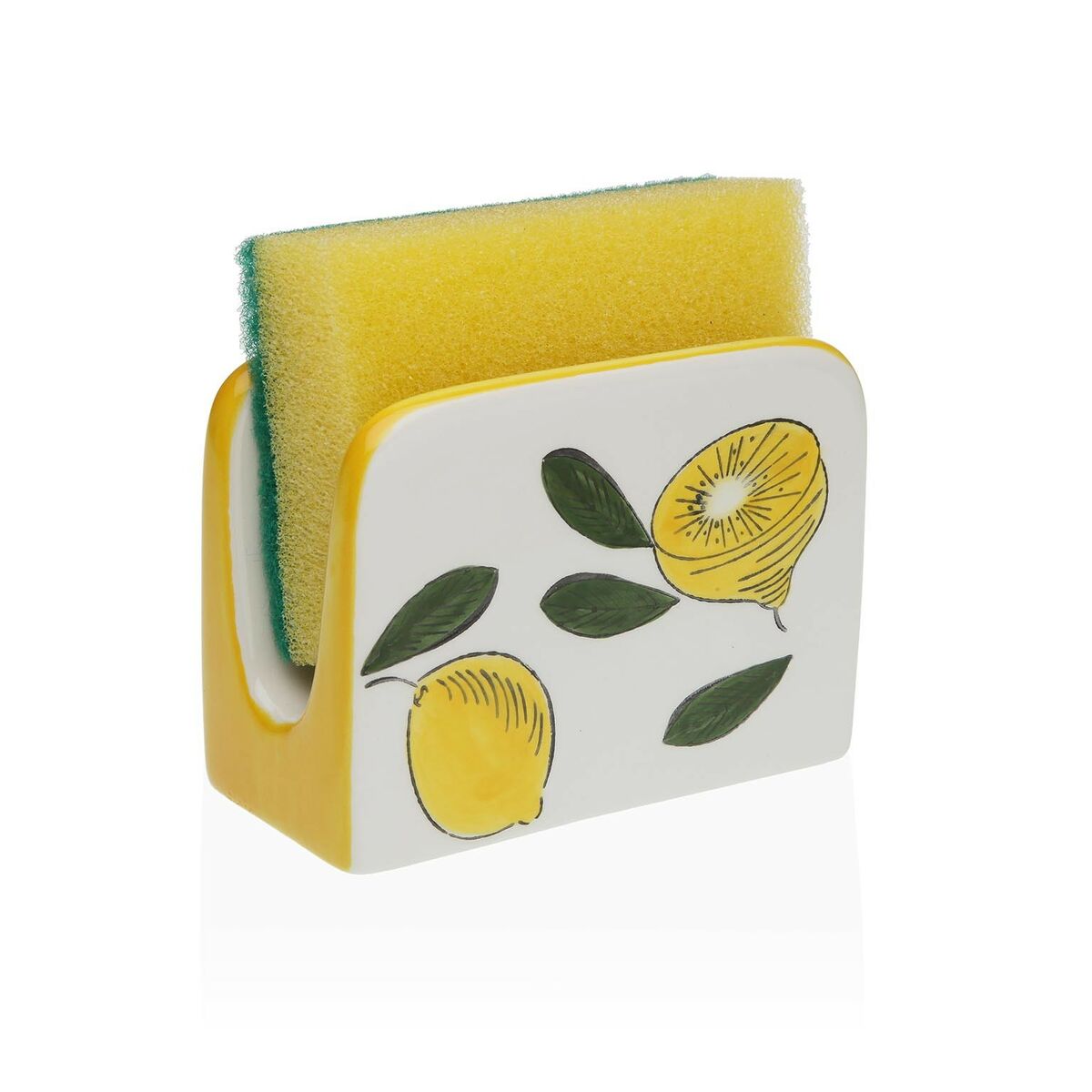 Napkin holder Versa Ceramic 5 x 8 x 11 cm Lemon-2