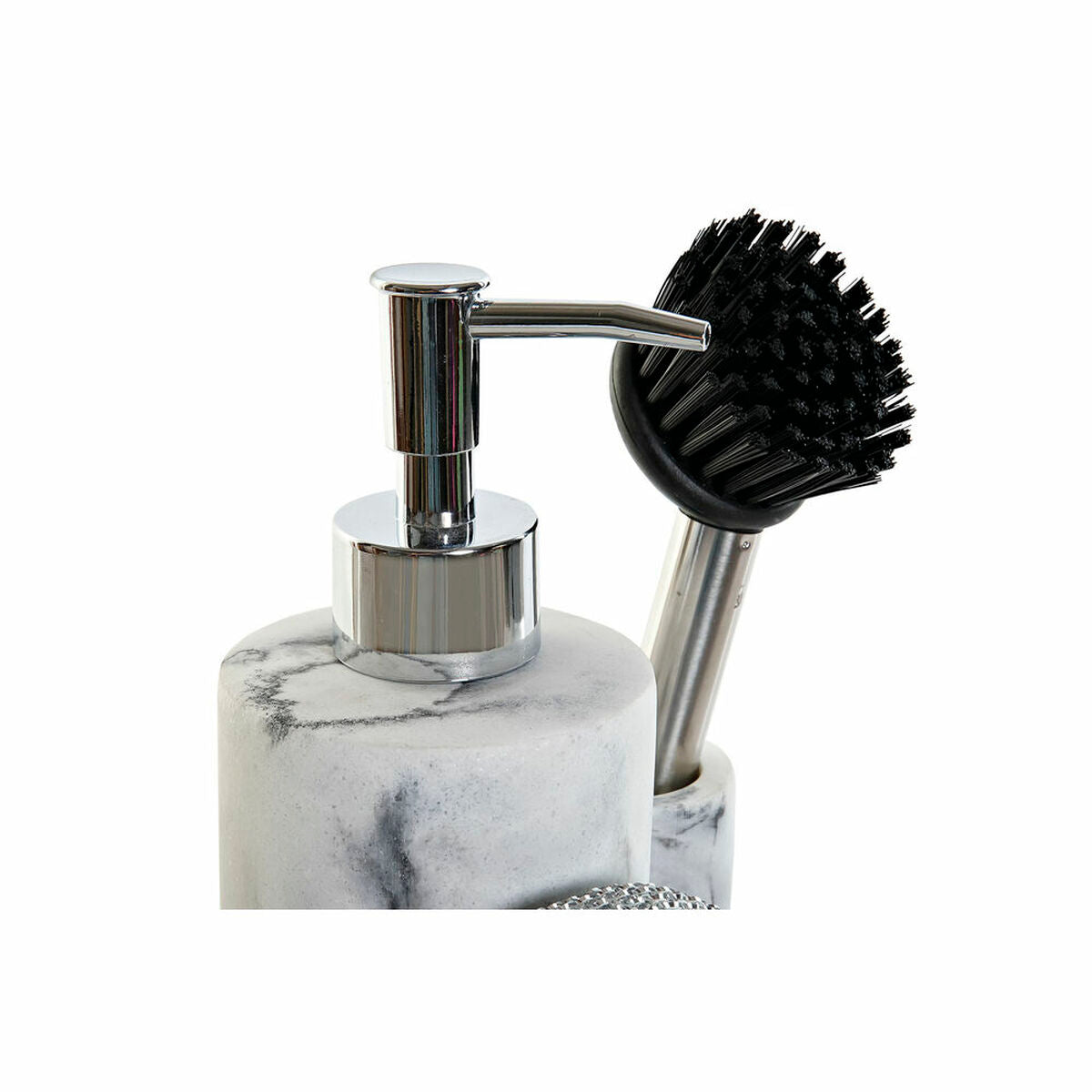2-in-1 Soap Dispenser for the Kitchen Sink DKD Home Decor Resin Stainless steel 12,6 x 11,4 x 18,6 cm-3
