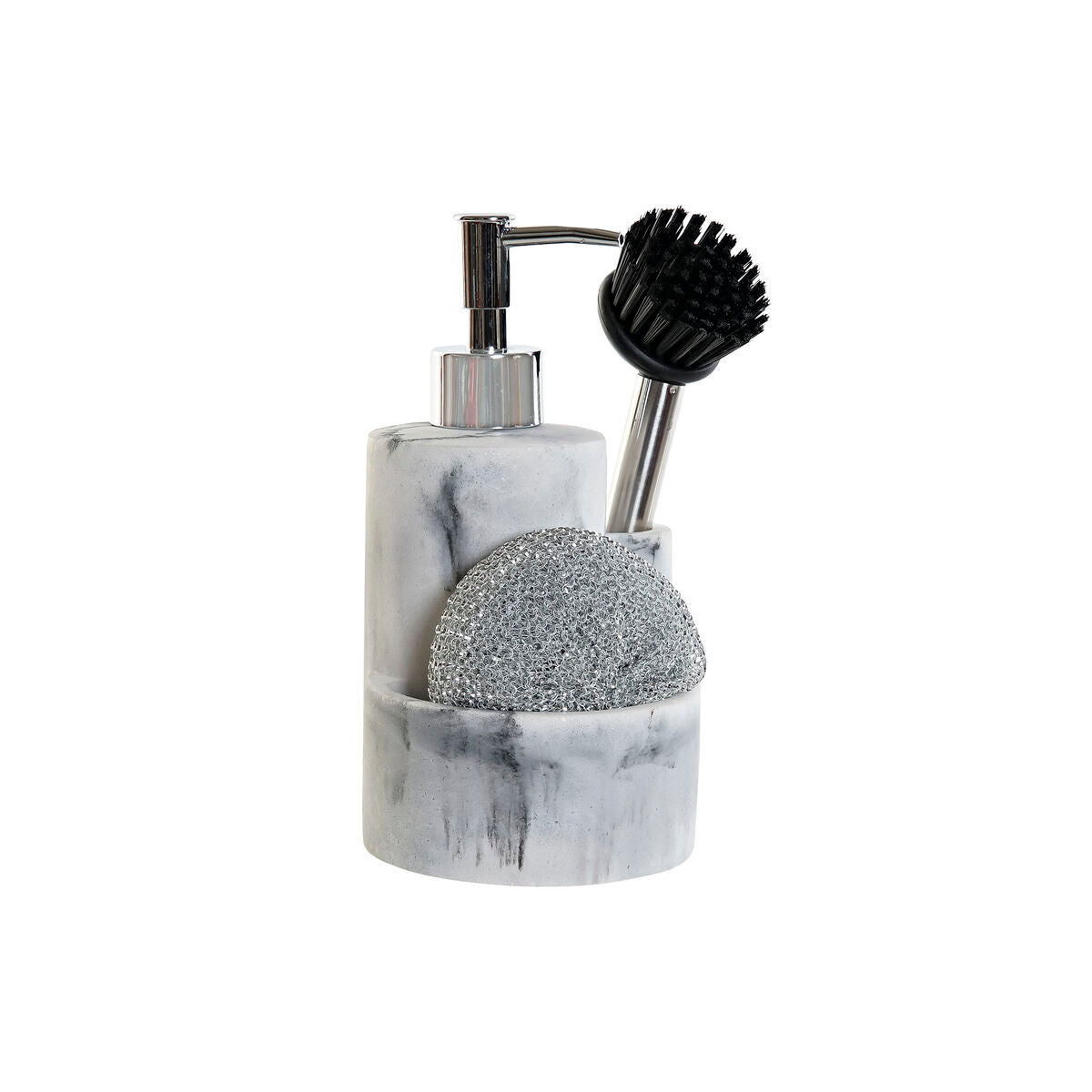 2-in-1 Soap Dispenser for the Kitchen Sink DKD Home Decor Resin Stainless steel 12,6 x 11,4 x 18,6 cm-0