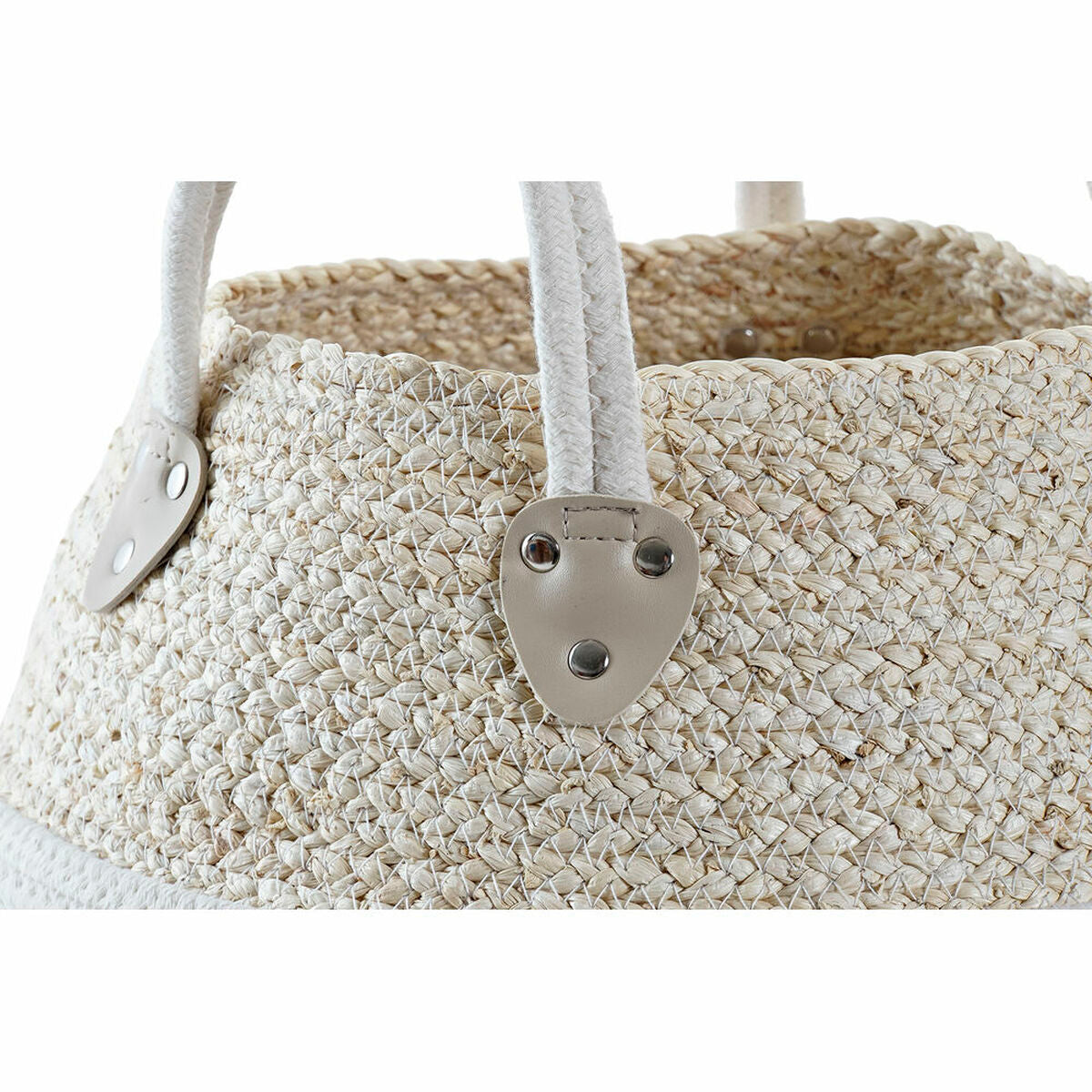 Basket DKD Home Decor 37 x 37 x 25 cm Natural Fibre-1