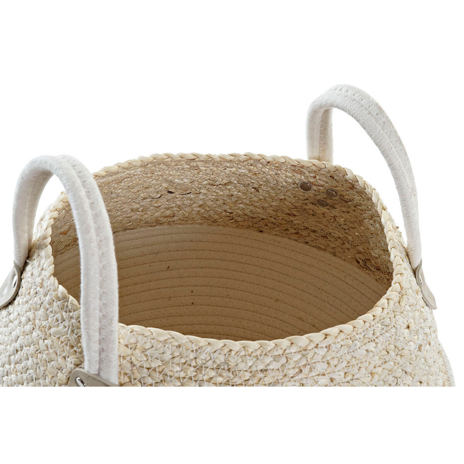 Basket DKD Home Decor 37 x 37 x 25 cm Natural Fibre-2