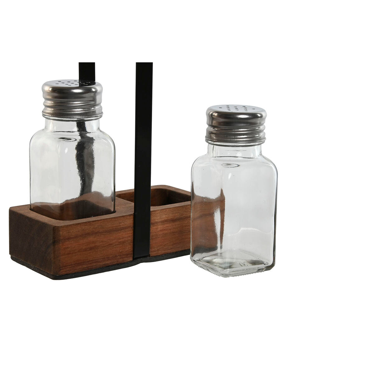 Salt and Pepper Shakers Home ESPRIT Black Crystal Acacia 12 x 6 x 17,5 cm-3