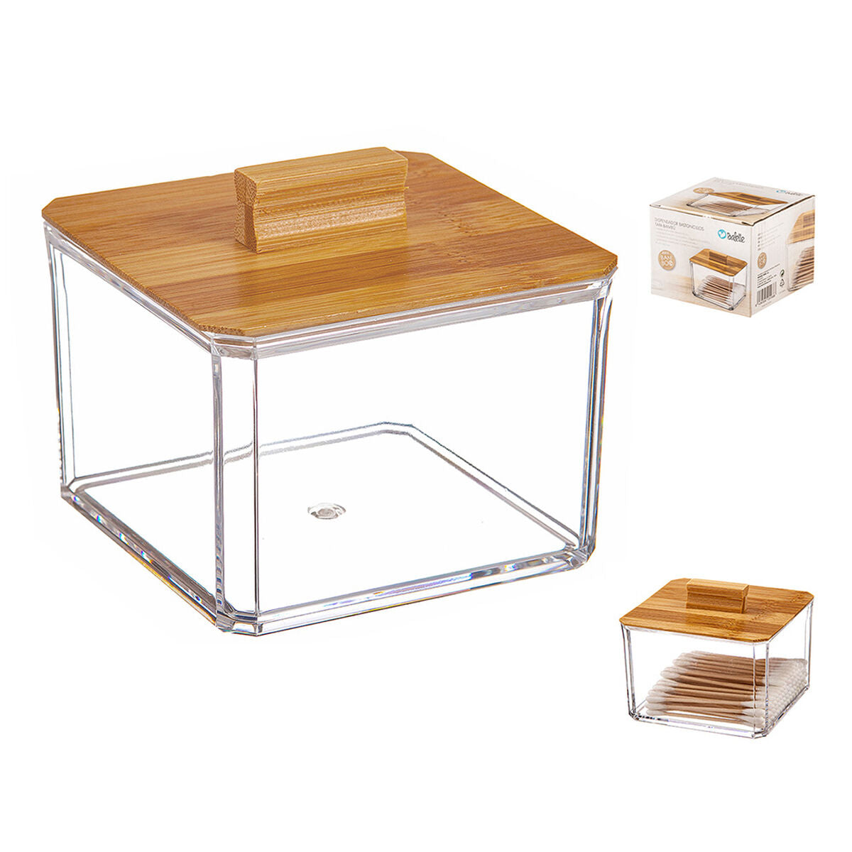 Make-up organizer Ballete Bamboo 9,5 x 9,5 x 8 cm-0