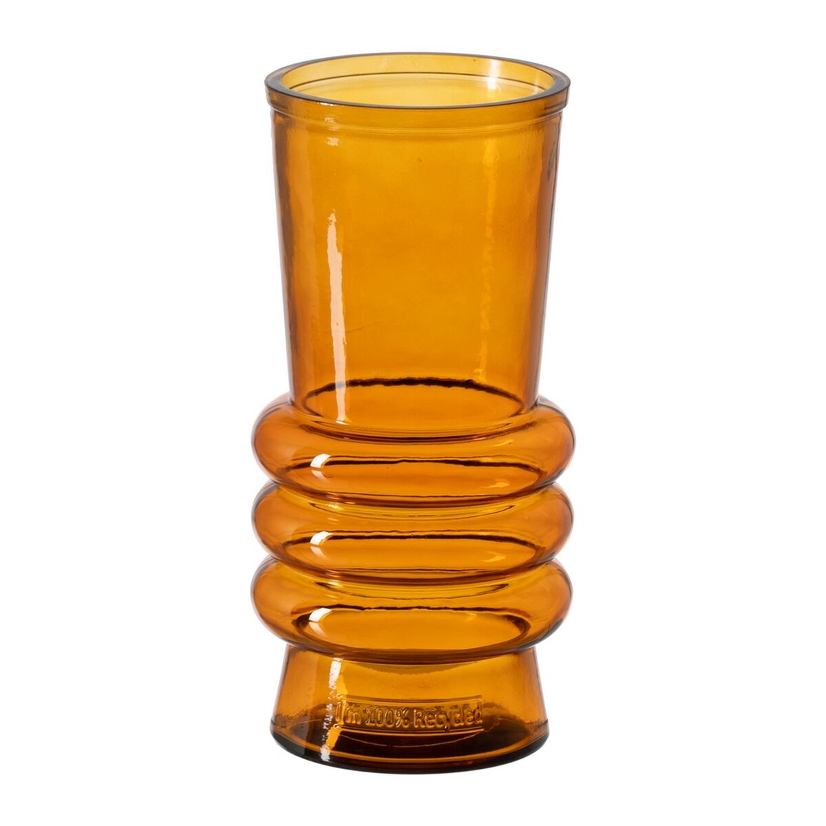 Vase Orange recycled glass 13 x 13 x 25 cm-0