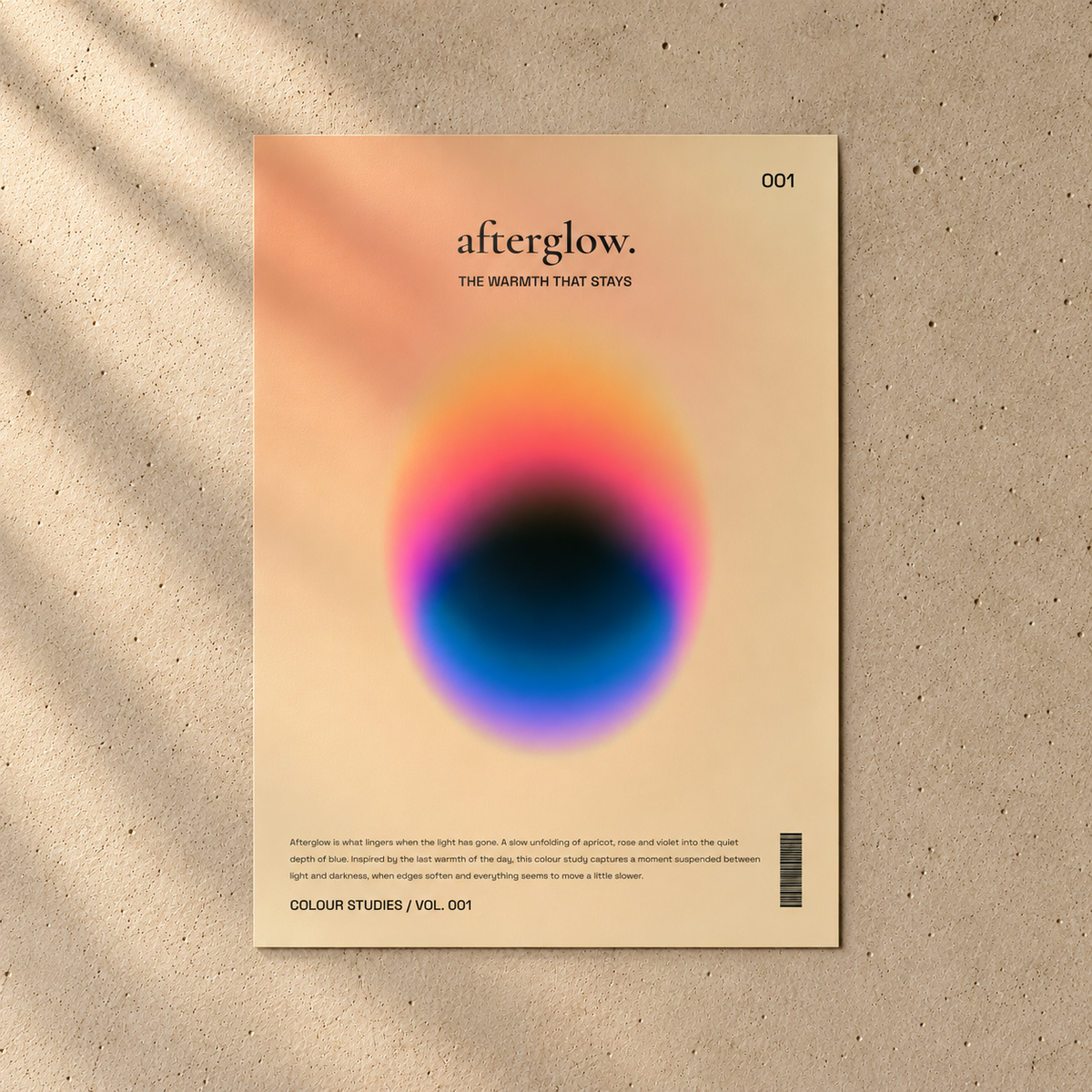 Afterglow Poster – Abstrakte Farbverläufe in Apricot, Pink & Blau
