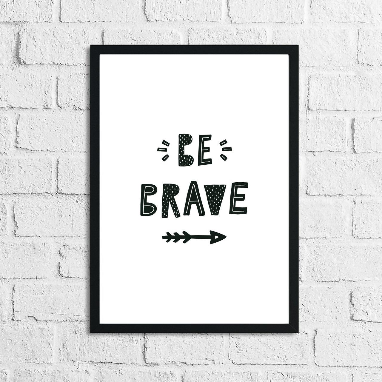 Scandinavian Be Brave Arrows Children's Nursery Bedroom Wall Decor Print-0