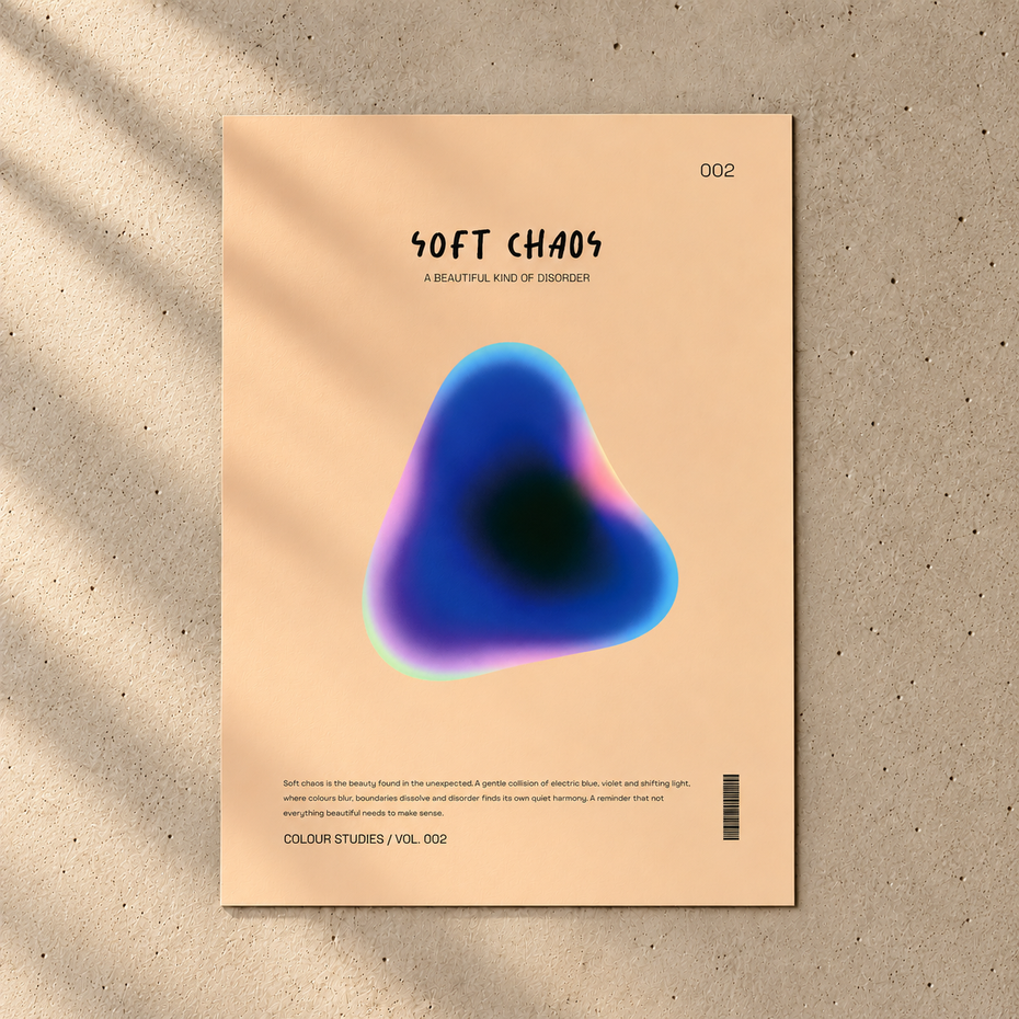Soft Chaos Poster – Abstrakte Kunst in Blau & Violett