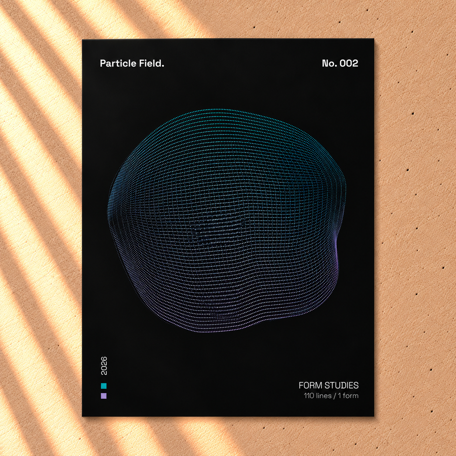 Particle Field Poster – Abstrakte Punktkunst in Türkis & Violett