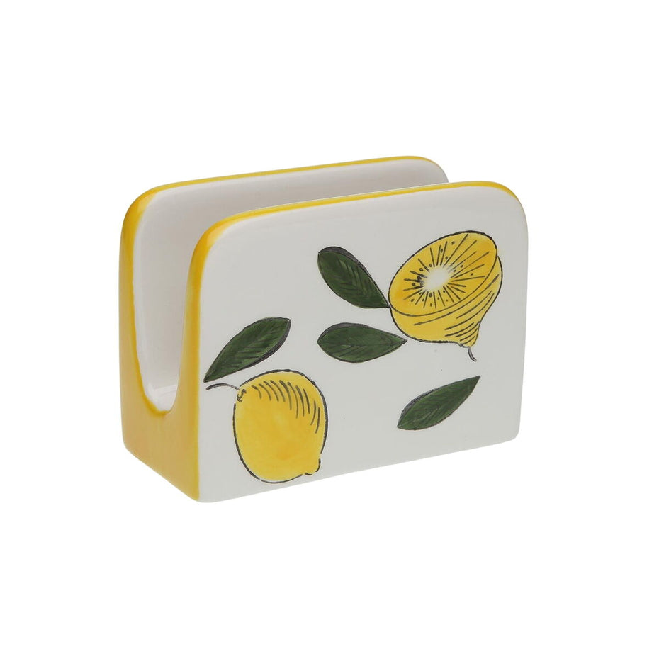 Napkin holder Versa Ceramic 5 x 8 x 11 cm Lemon-1