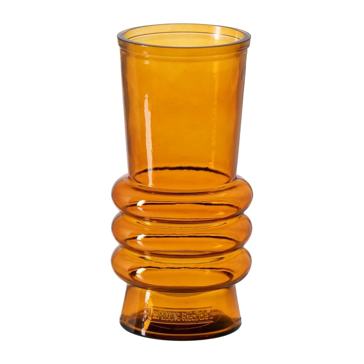 Vase Orange recycled glass 13 x 13 x 25 cm-1