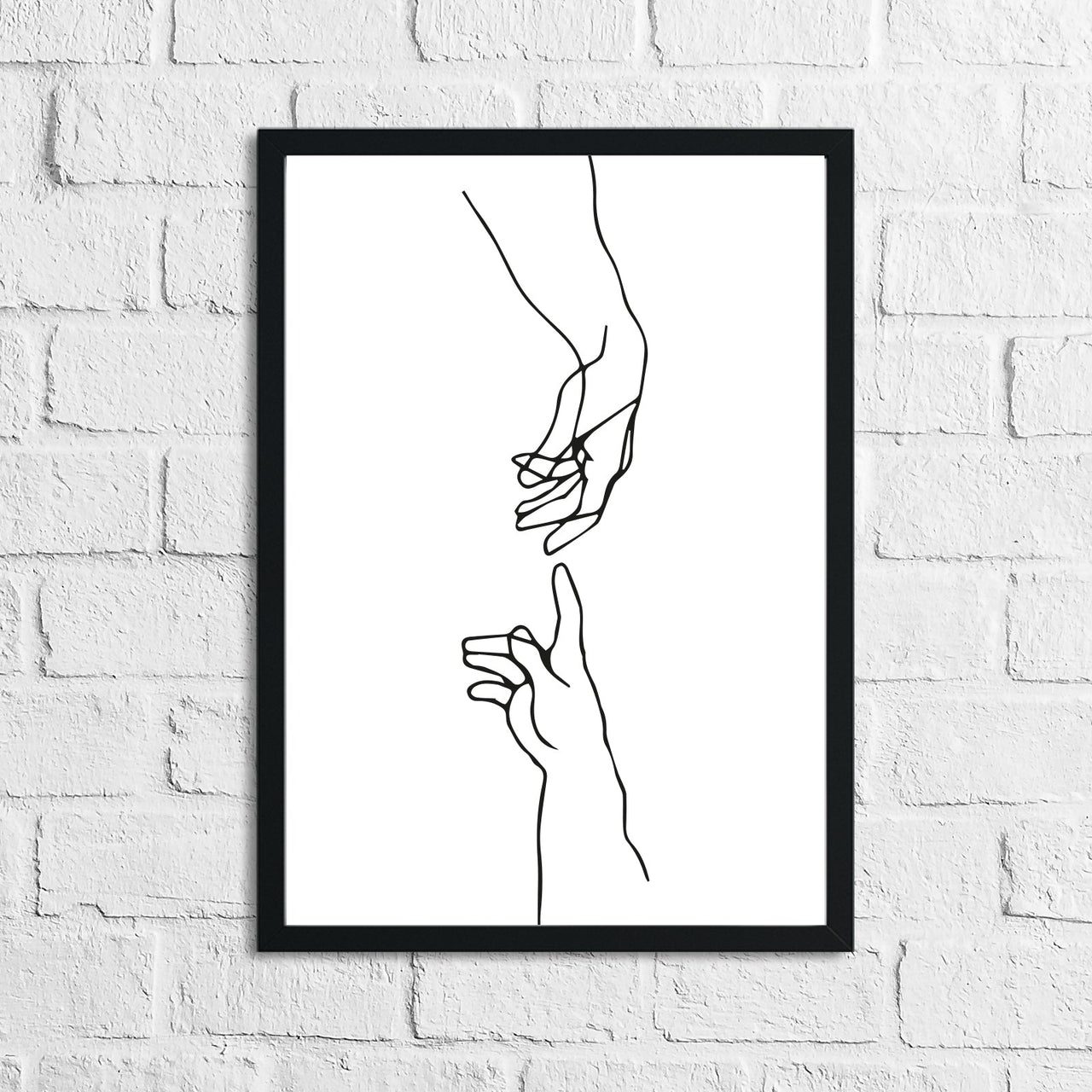 Adams Touching Hands Line Work Wall Decor Print-1