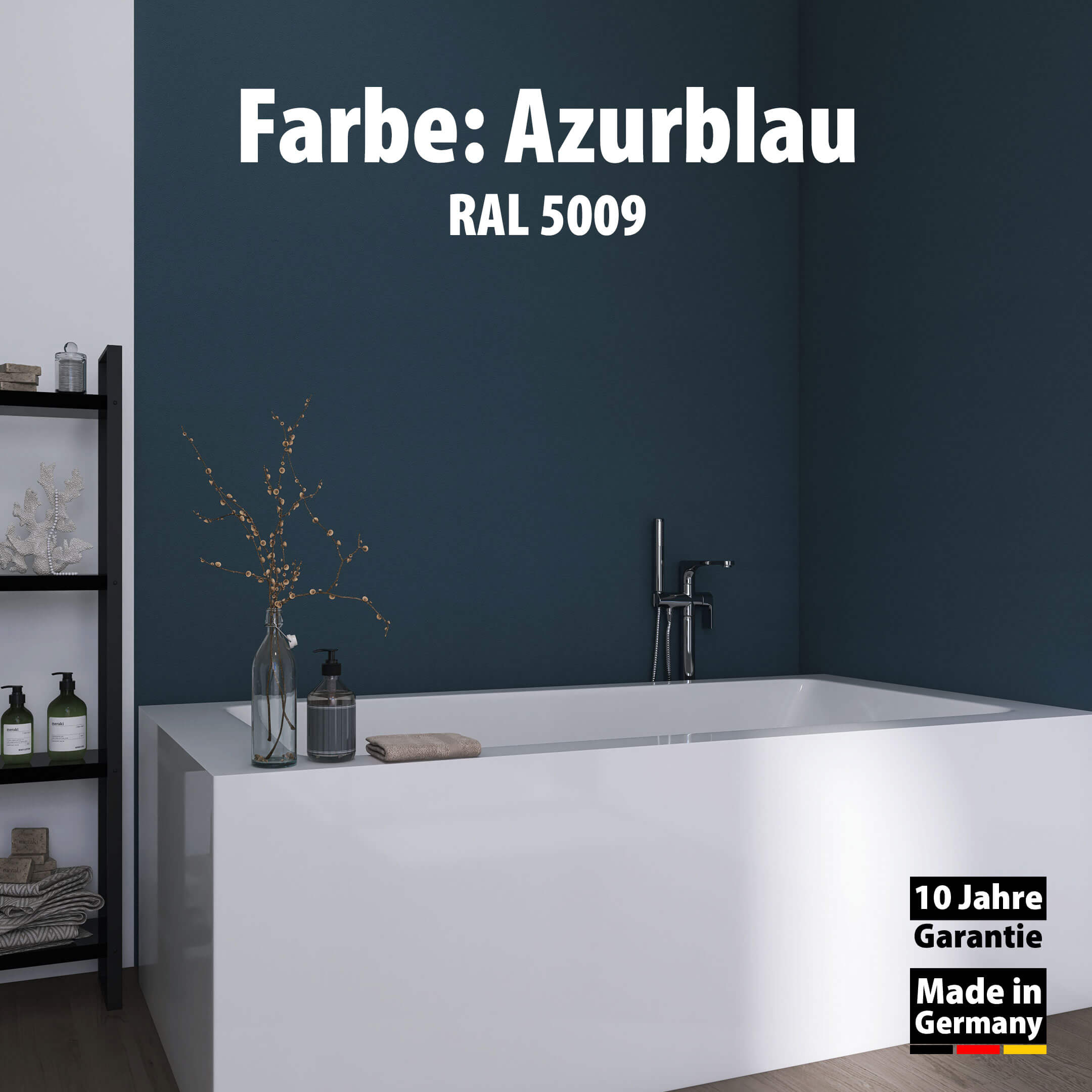 Duschrückwand - Azurblau (250x100cm)-1