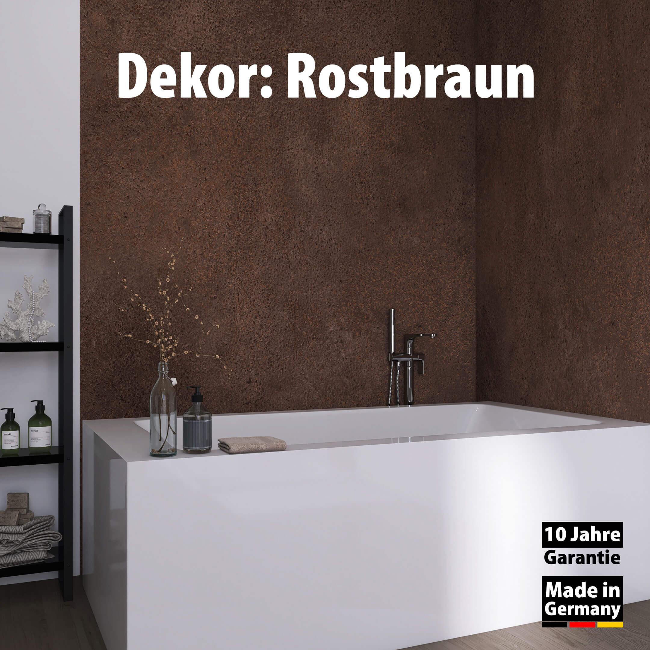 Duschrückwand - Rostbraun (250x100cm)-1