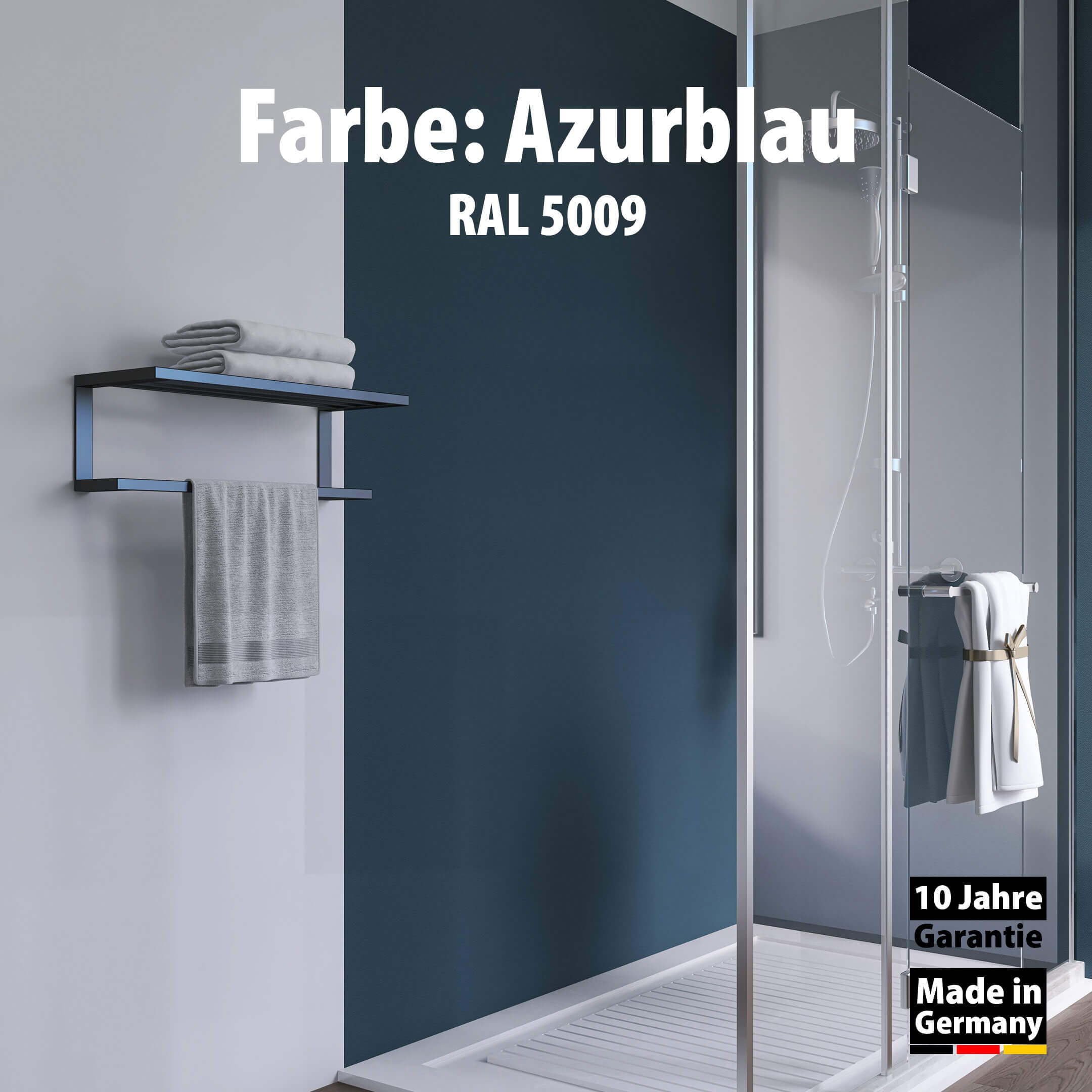Duschrückwand - Azurblau (250x100cm)-0