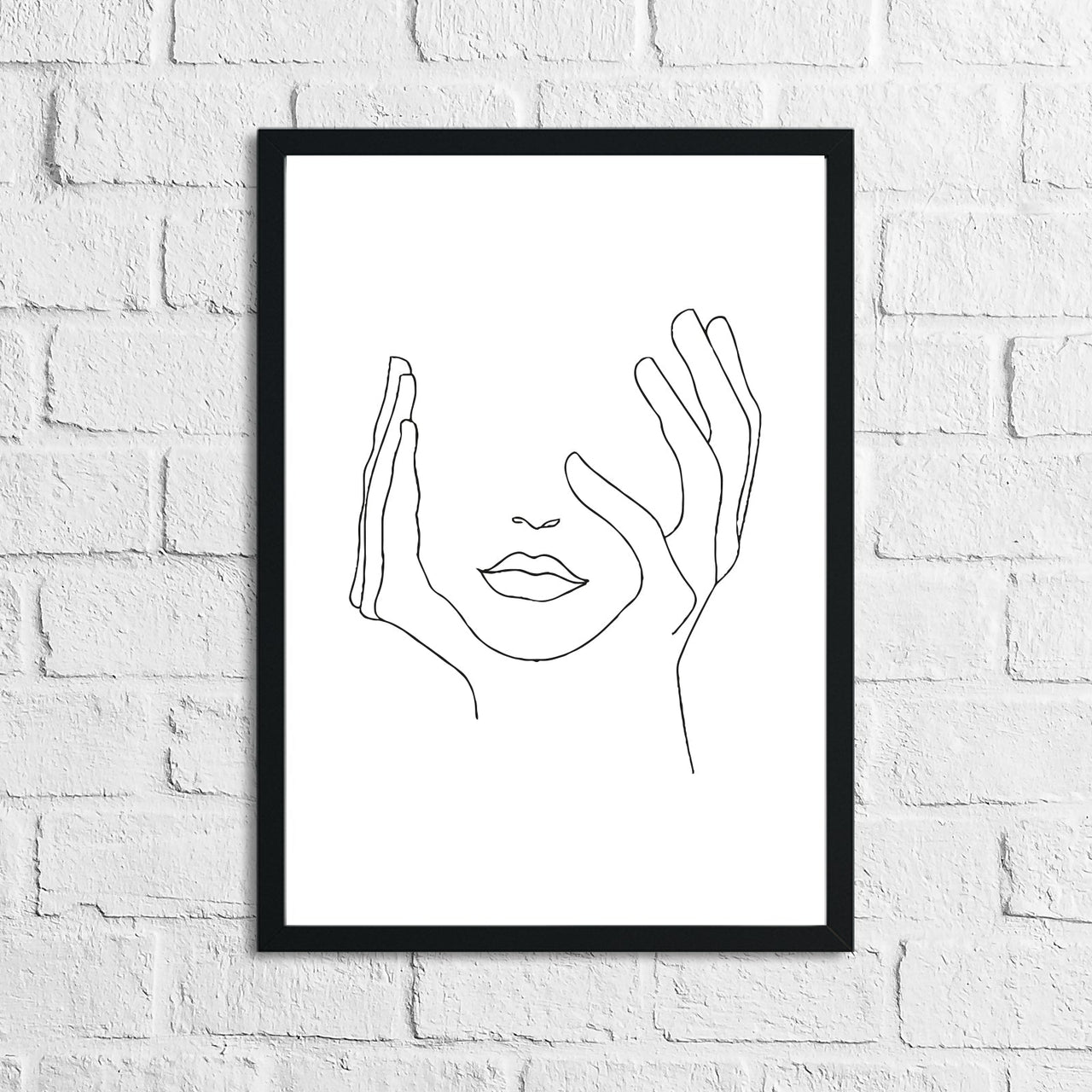 Women's Face Line Work Bathroom Bedroom Dressing Room Wall Decor Print-0