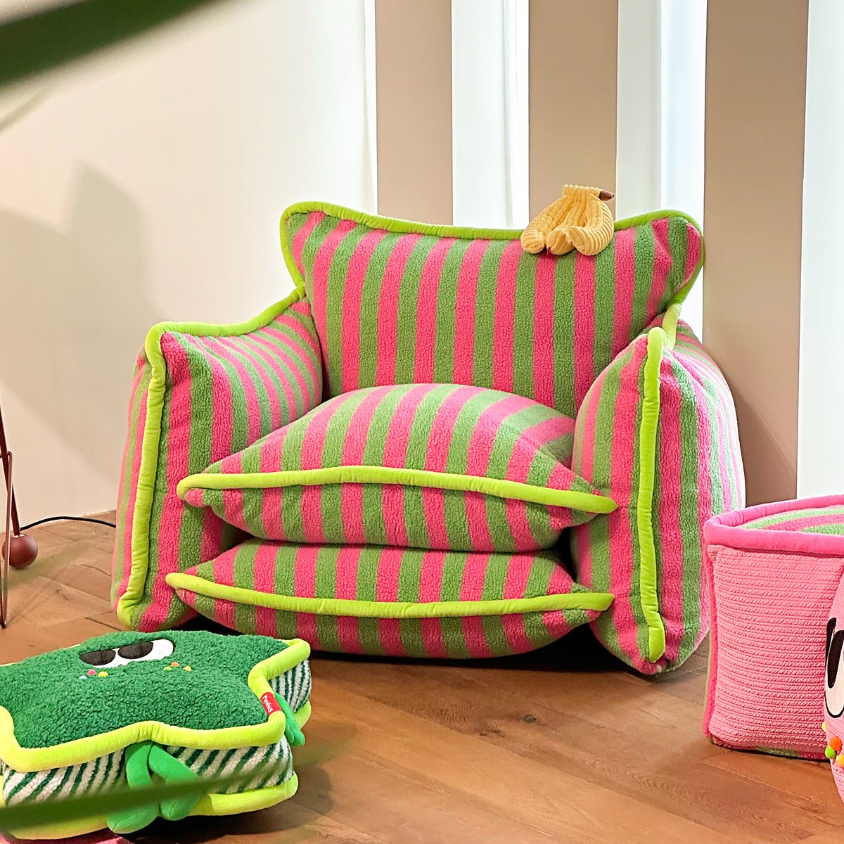 Playful Mind Striped Lazy Sofa Chair-5