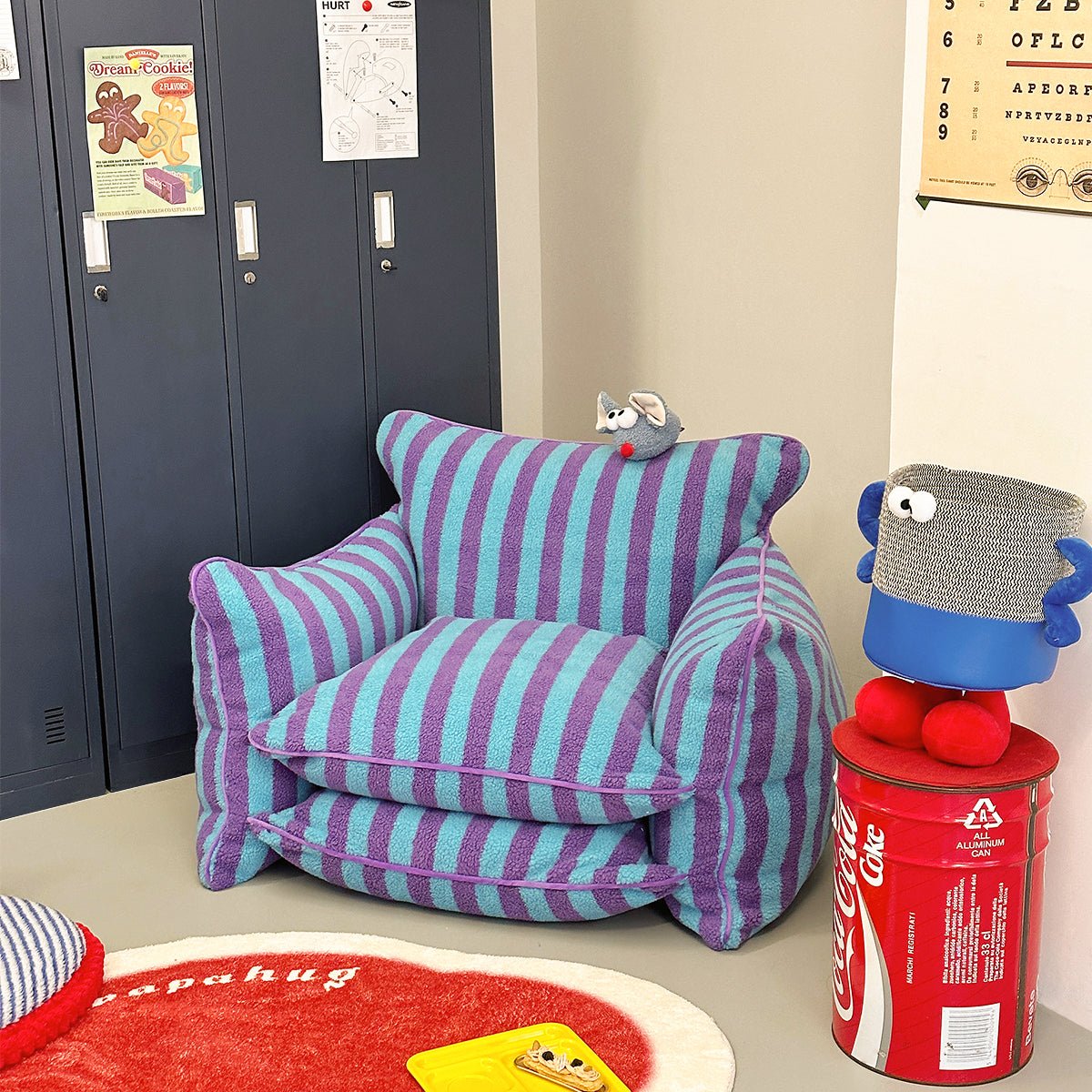 Playful Mind Striped Lazy Sofa Chair-7