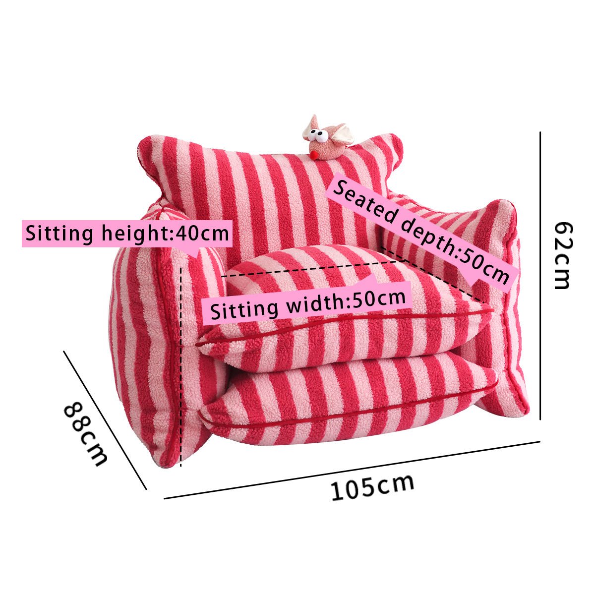 Playful Mind Striped Lazy Sofa Chair-1